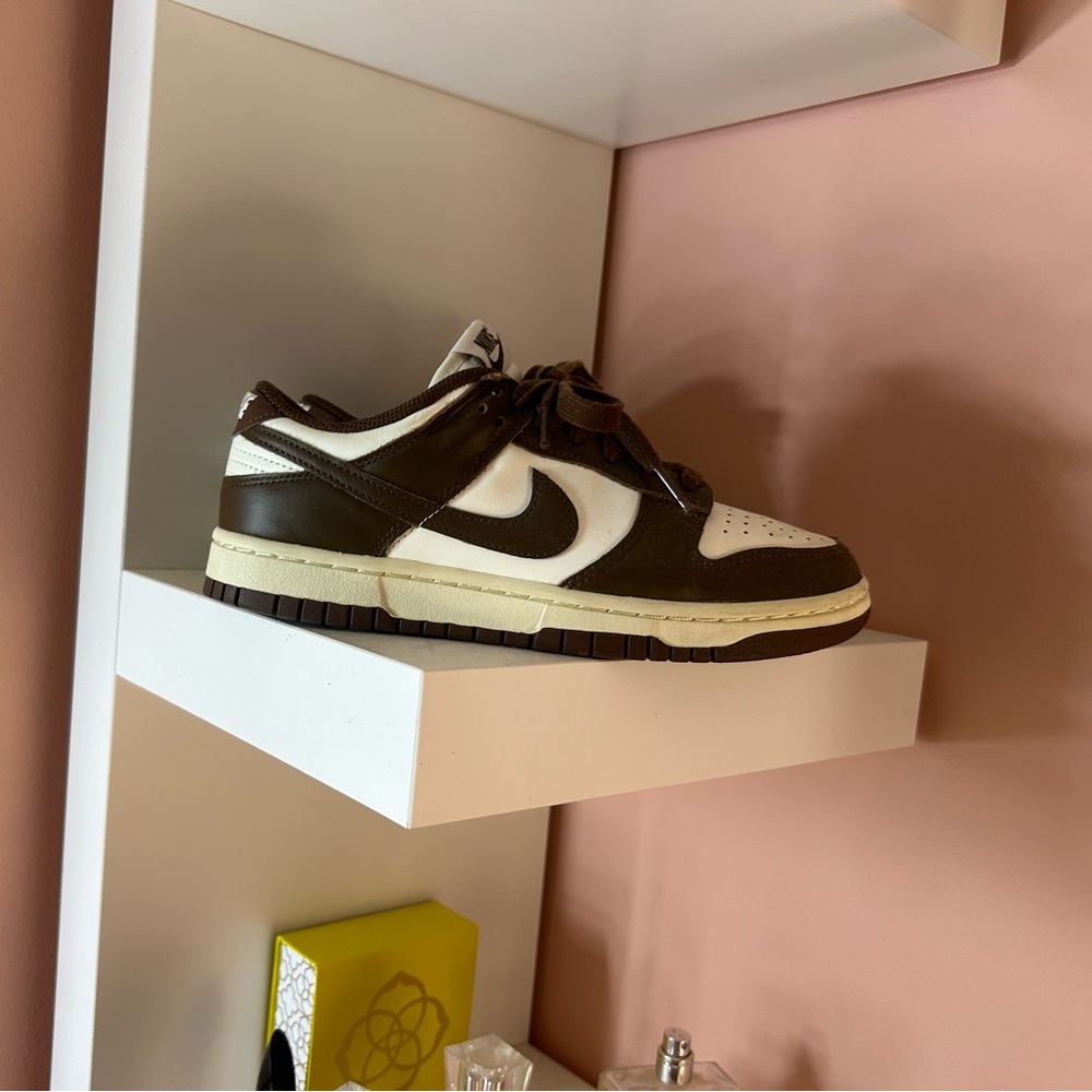 Nike Brown and White Dunk Low Sneakers